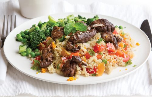 Almond and apricot quinoa with chai chicken
