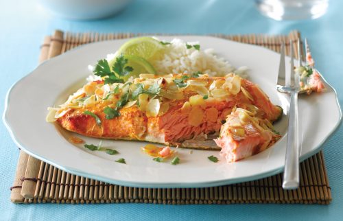 Almond crusted 'tandoori' salmon