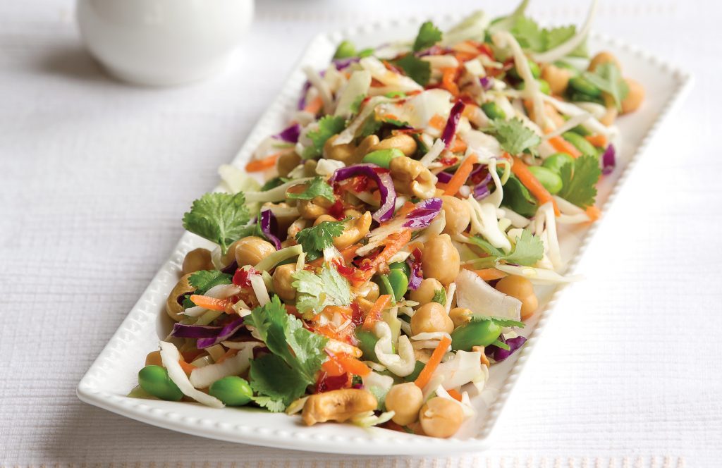 Asian slaw with chickpeas and edamame beans Asian slaw with chickpeas and edamame beans