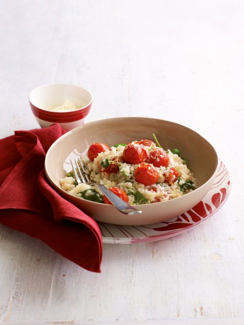Baby spinach and roast tomato risotto