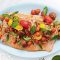 Barbecued salmon with chimichurri sauce