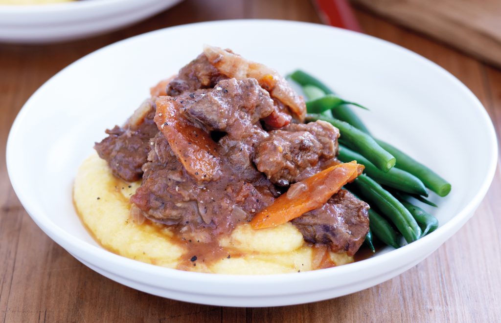 Beef casserole with cheesy polenta Beef casserole with cheesy polenta
