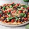 Beef, tomato and basil pizza