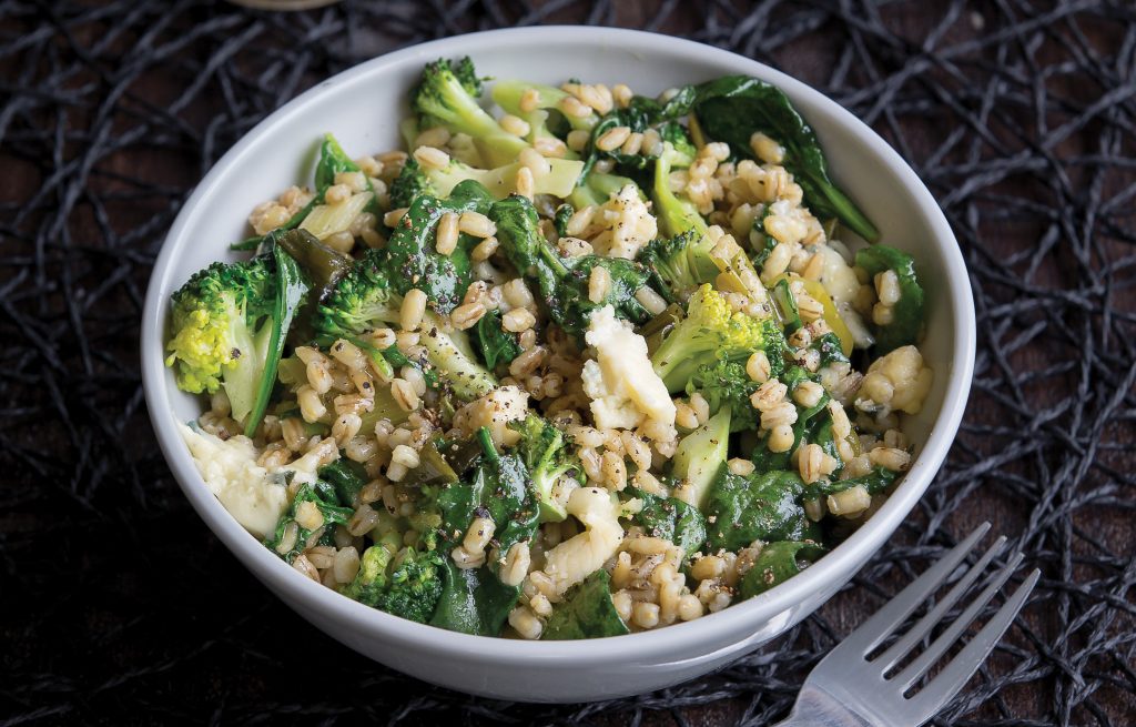 Broccoli and blue cheese barley risotto Broccoli and blue cheese barley risotto