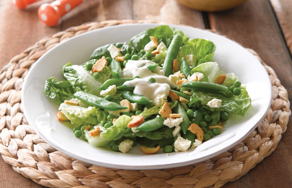 Butter lettuce, pea and feta salad Butter lettuce, pea and feta salad