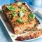 Cheesy pine nut barley loaf with warm baby vegetable salad