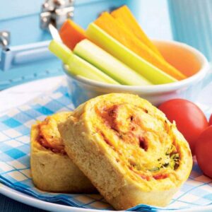 Cheesy pizza scrolls