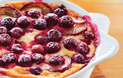 Cherry and apple clafoutis