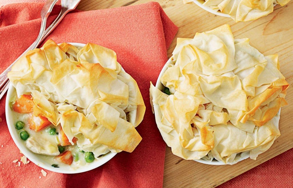 Chicken and leek filo pies Chicken and leek filo pies