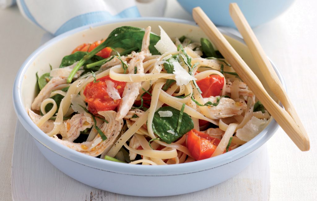 Chicken and tomato fettuccine Chicken and tomato fettuccine