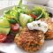 Chicken and vege falafels with minty yoghurt dressing