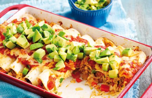Chicken and vegetable enchiladas