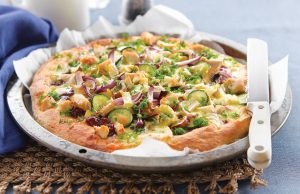 Chicken, mushroom and cranberry tart