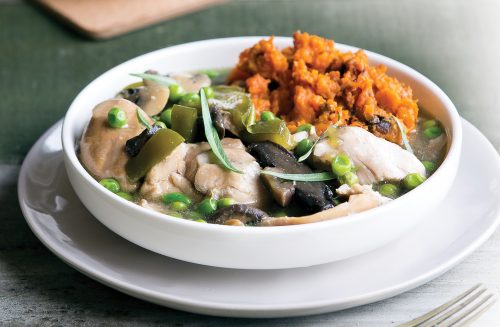 Chicken, mushroom and tarragon casserole