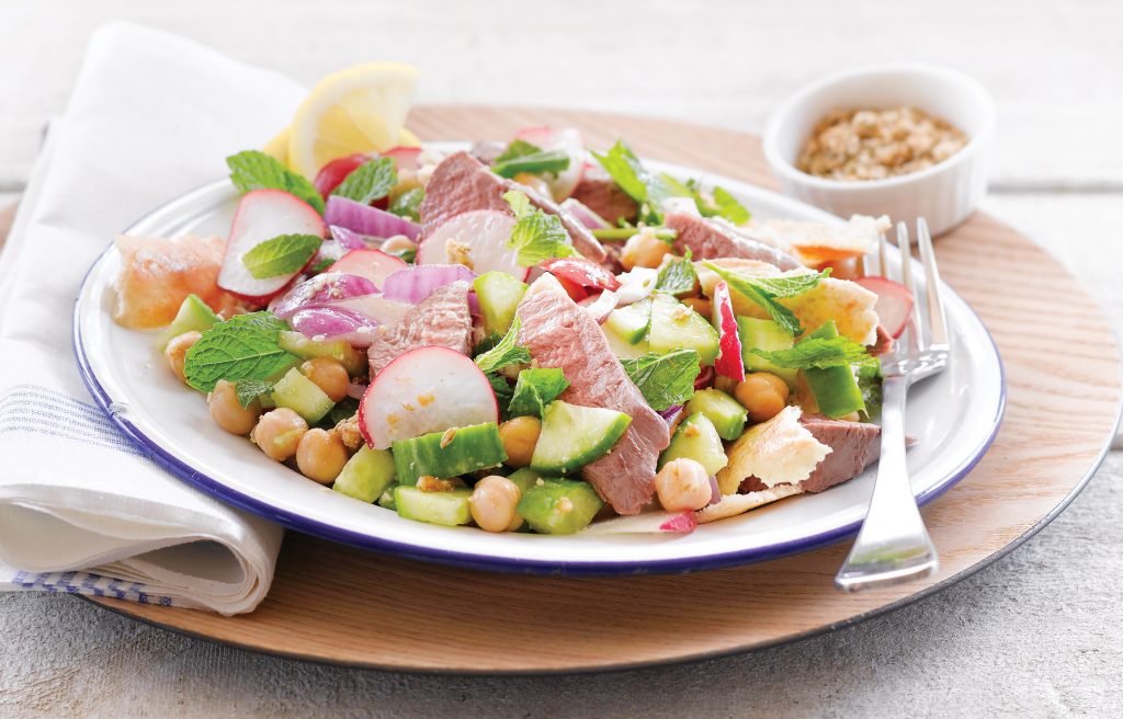 Chickpea and lamb fattoush salad Chickpea and lamb fattoush salad