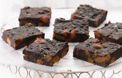 Chocolate and apricot slice