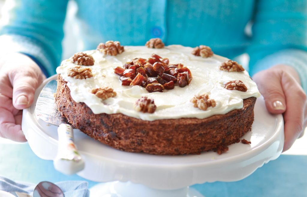 Chocolate, date and walnut cake