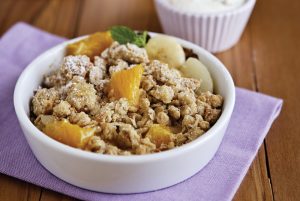 Citrus pear crumbles