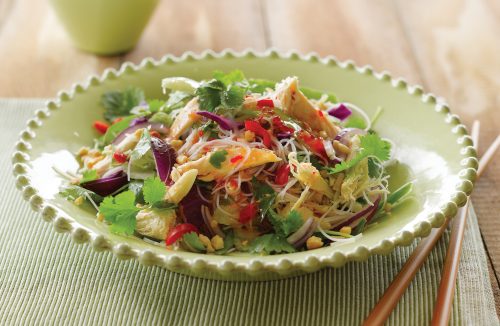 Coriander and chicken vermicelli salad