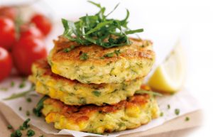 Corn and courgette fritters
