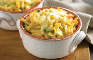 Creamy chicken and leek pasta bake for one