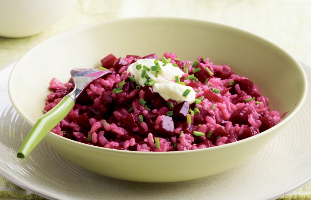 Creamy roasted beetroot and chive risotto Creamy roasted beetroot and chive risotto