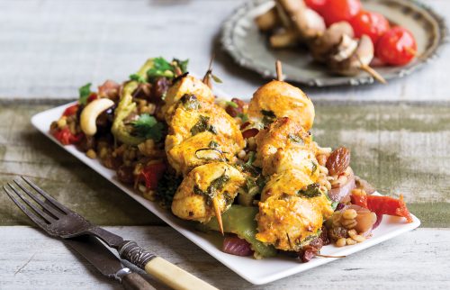 Curry chicken kebabs