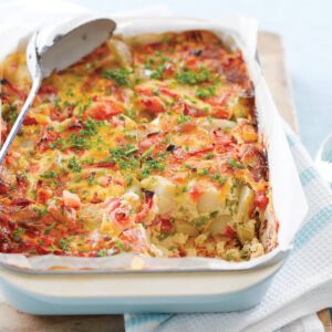 Easy pea and potato frittata