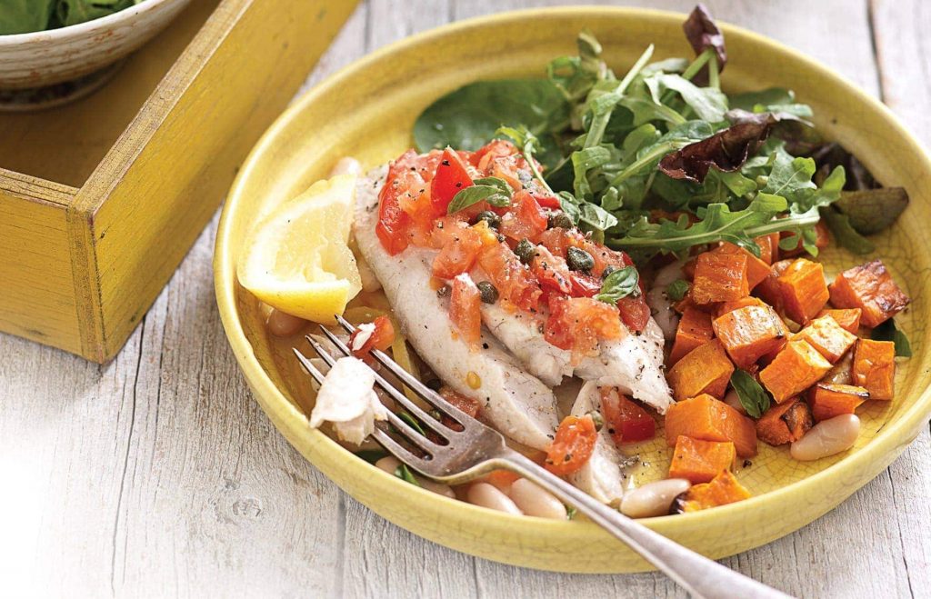Fish parcels with white beans Fish parcels with white beans