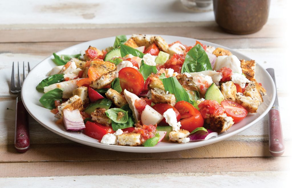 Fish, tomato and feta panzanella Fish, tomato and feta panzanella