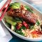 Five-spice salmon with stir-fried veg