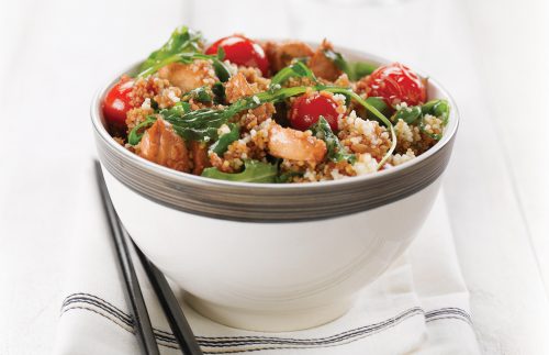 Glazed chicken with couscous