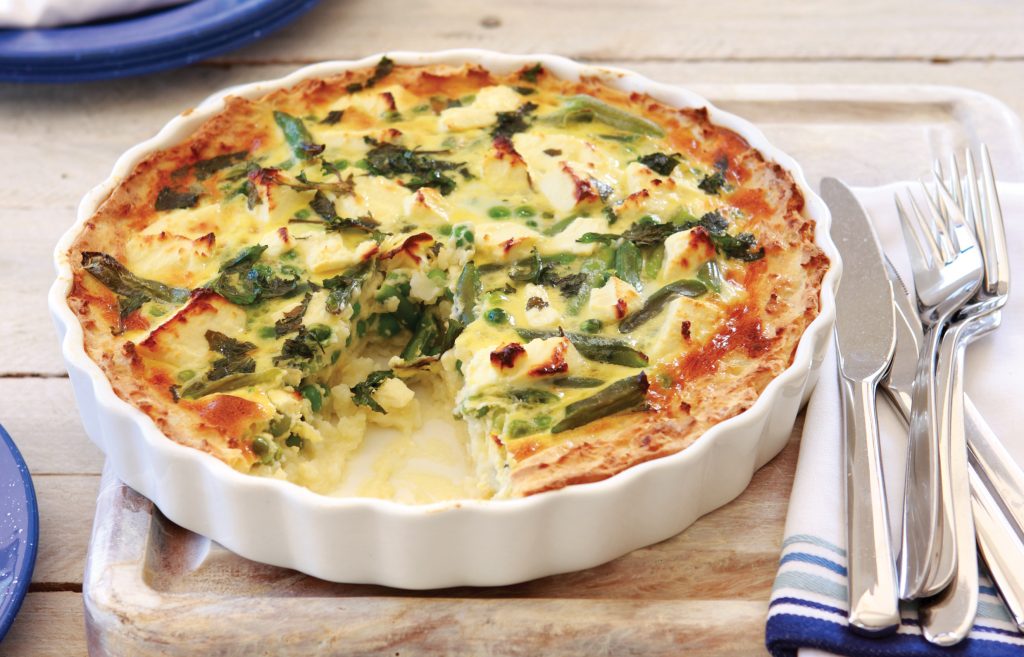 Gluten-free potato, pea and mint quiche Gluten-free potato, pea and mint quiche