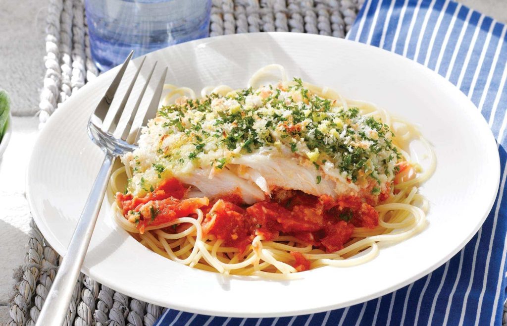 Greek-style baked fish Greek-style baked fish
