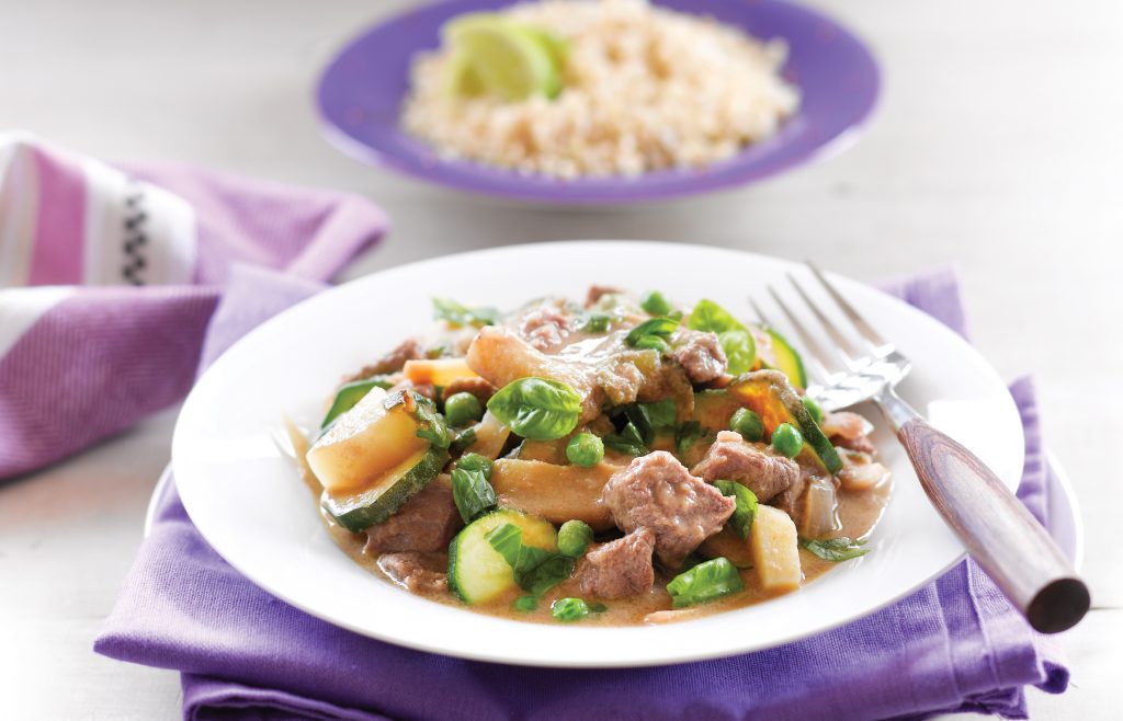 Green curried beef Green curried beef