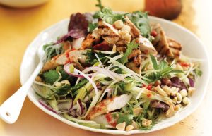 Grilled chilli chicken with green mango salad
