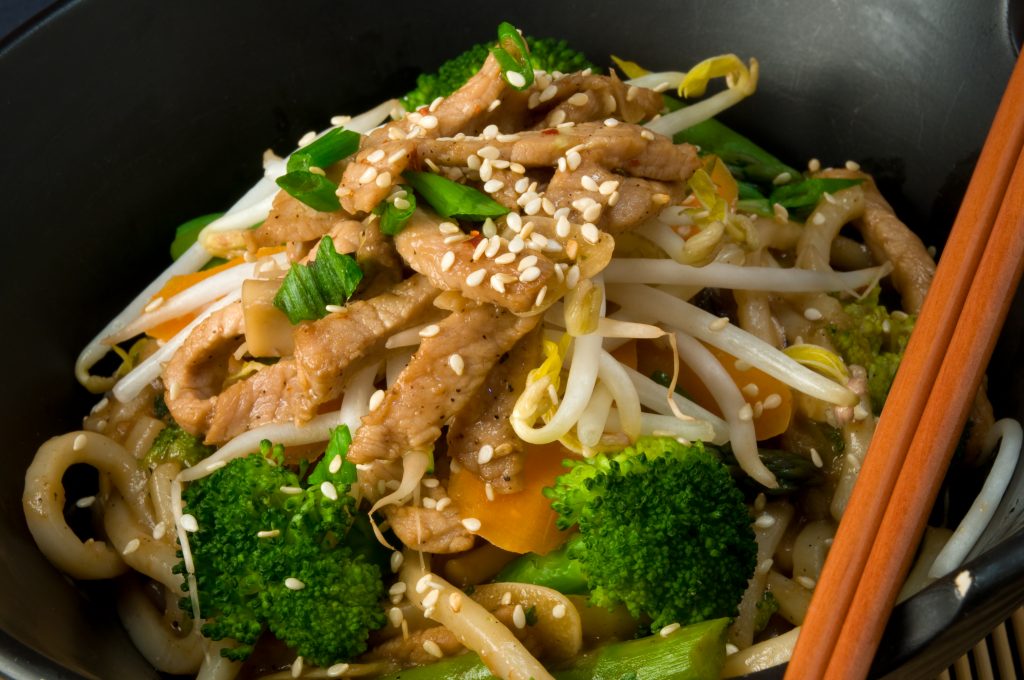 Honey pork noodle stir-fry Honey pork noodle stir-fry