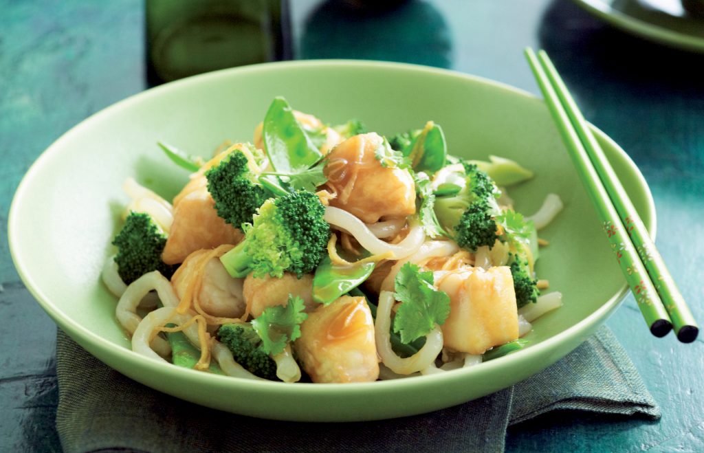 Honey-soy fish and noodle stir-fry Honey-soy fish and noodle stir-fry