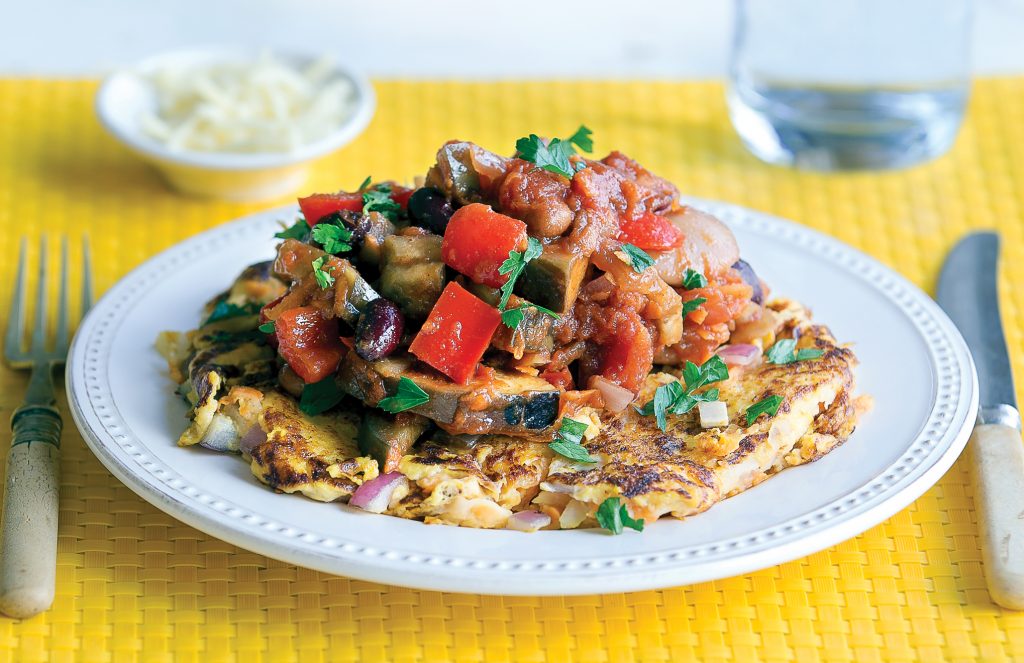 Kumara rosti with vegetarian beans Kumara rosti with vegetarian beans