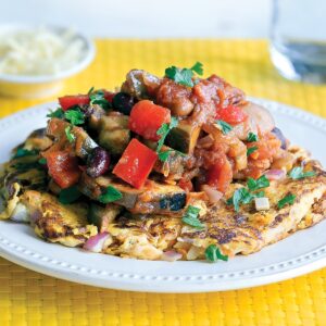 Kumara rosti with vegetarian beans