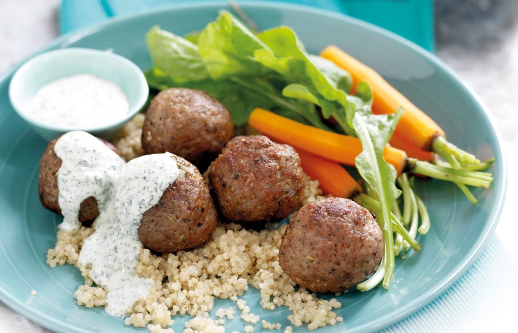 Lamb meatballs with spicy mint yoghurt Lamb meatballs with spicy mint yoghurt