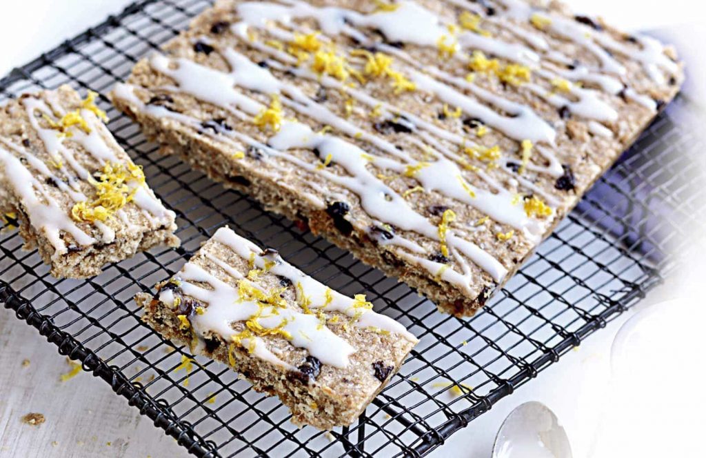 Lemon and sultana slice Lemon and sultana slice