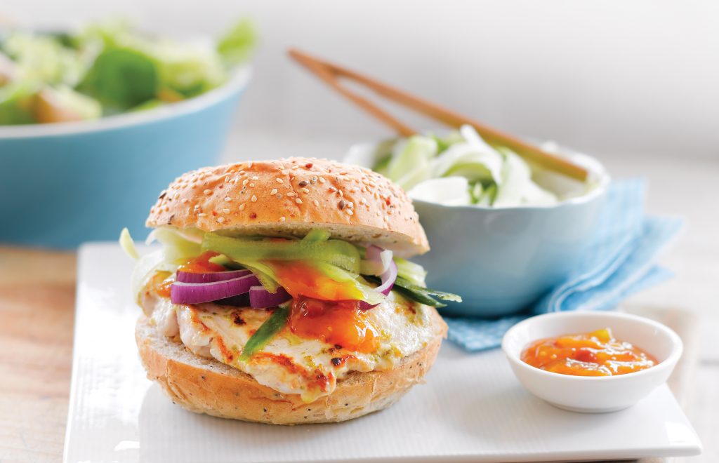 Mango chicken burgers Mango chicken burgers