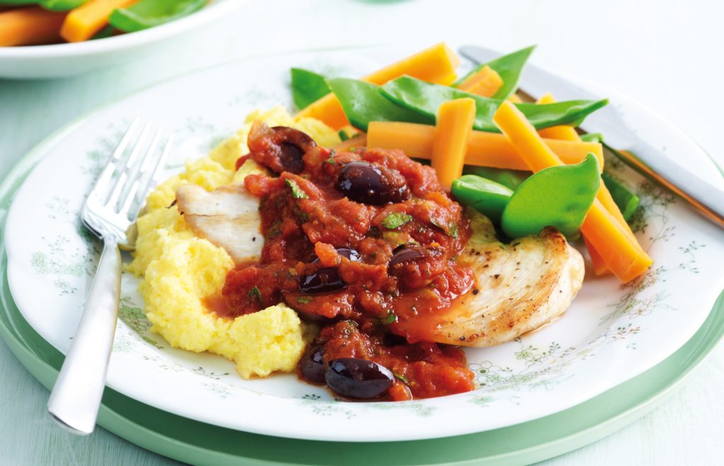 Mediterranean chicken with polenta Mediterranean chicken with polenta