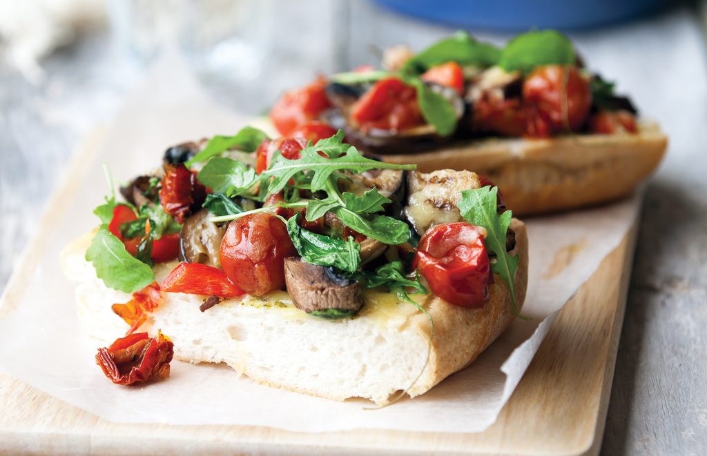 Mediterranean-style vege flatbreads Mediterranean-style vege flatbreads