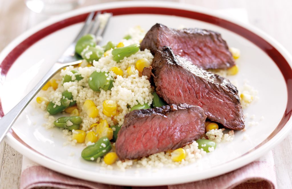 Moroccan beef with vege couscous Moroccan beef with vege couscous