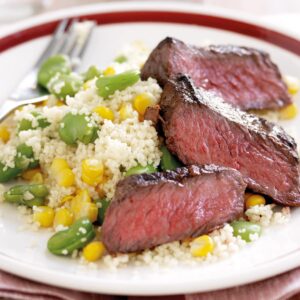 Moroccan beef with vege couscous