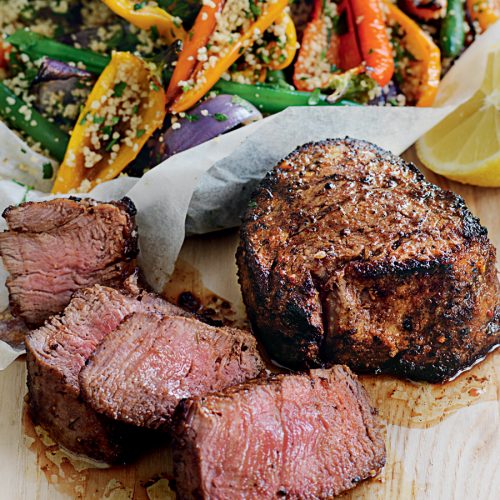 Moroccan-style beef fillet with couscous
