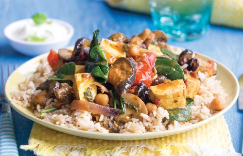 Mushroom and tofu curry