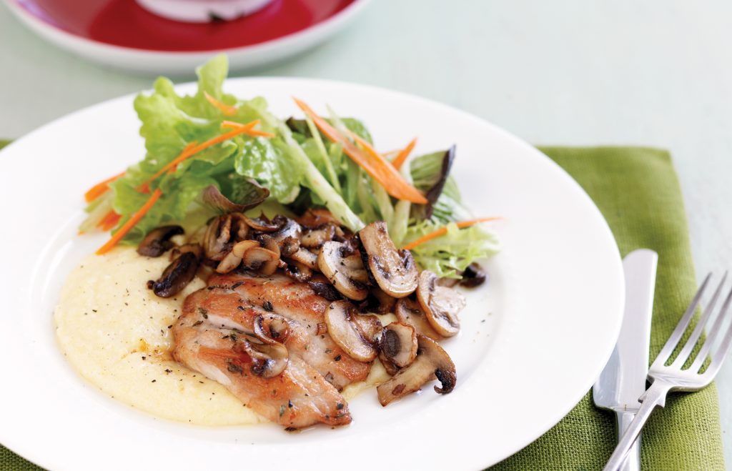 Oregano chicken on creamy polenta Oregano chicken on creamy polenta